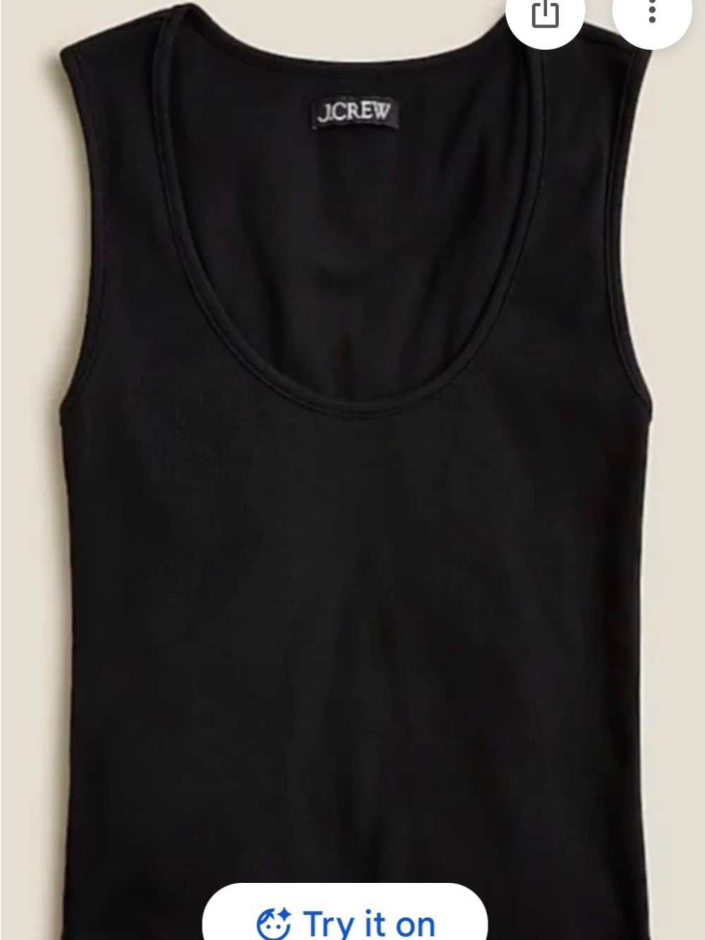 J. Crew Black Scoop Neck Tank Top, NWT, sz L